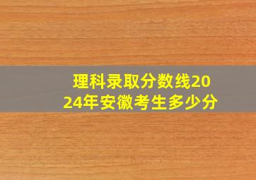 理科录取分数线2024年安徽考生多少分