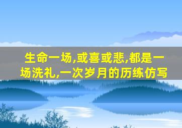 生命一场,或喜或悲,都是一场洗礼,一次岁月的历练仿写