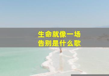 生命就像一场告别是什么歌