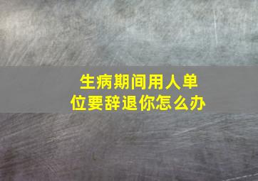 生病期间用人单位要辞退你怎么办