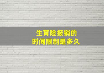 生育险报销的时间限制是多久