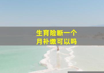 生育险断一个月补缴可以吗