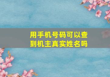 用手机号码可以查到机主真实姓名吗