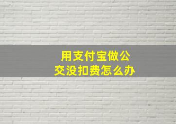 用支付宝做公交没扣费怎么办