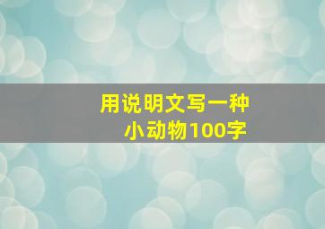 用说明文写一种小动物100字