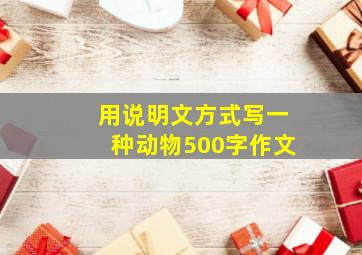 用说明文方式写一种动物500字作文