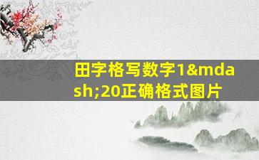 田字格写数字1—20正确格式图片