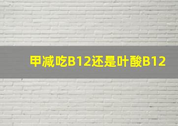 甲减吃B12还是叶酸B12