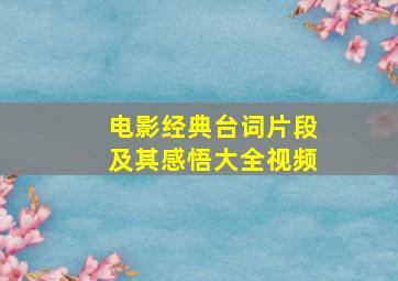 电影经典台词片段及其感悟大全视频