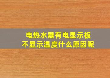 电热水器有电显示板不显示温度什么原因呢