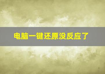 电脑一键还原没反应了