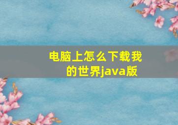 电脑上怎么下载我的世界java版