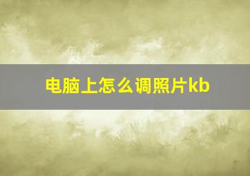 电脑上怎么调照片kb