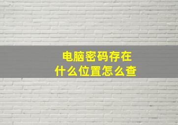 电脑密码存在什么位置怎么查