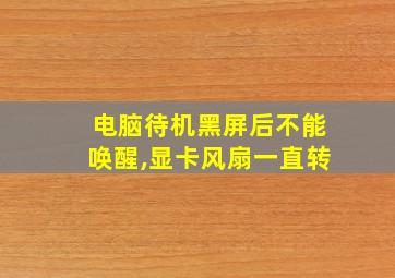 电脑待机黑屏后不能唤醒,显卡风扇一直转