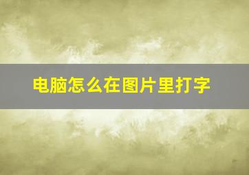 电脑怎么在图片里打字