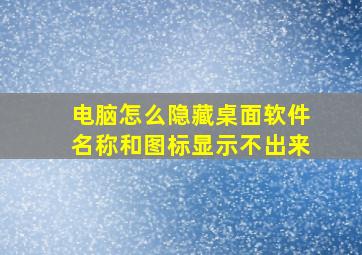 电脑怎么隐藏桌面软件名称和图标显示不出来