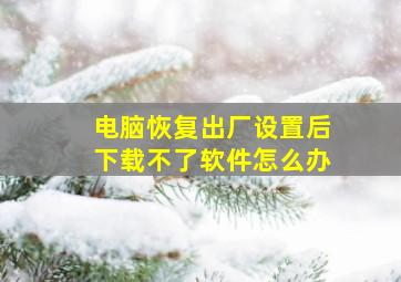 电脑恢复出厂设置后下载不了软件怎么办