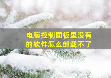 电脑控制面板里没有的软件怎么卸载不了