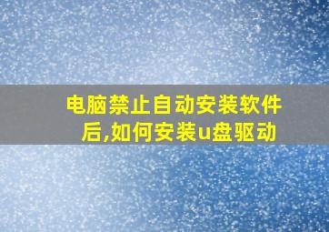 电脑禁止自动安装软件后,如何安装u盘驱动