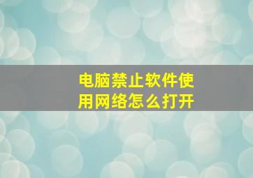 电脑禁止软件使用网络怎么打开