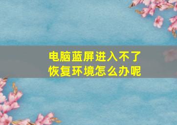 电脑蓝屏进入不了恢复环境怎么办呢