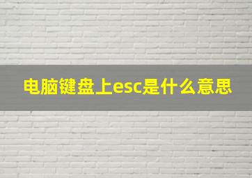 电脑键盘上esc是什么意思