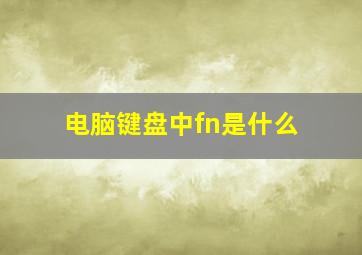 电脑键盘中fn是什么