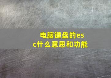 电脑键盘的esc什么意思和功能