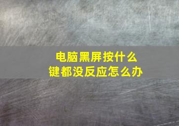 电脑黑屏按什么键都没反应怎么办