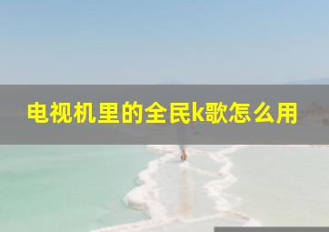 电视机里的全民k歌怎么用