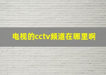 电视的cctv频道在哪里啊