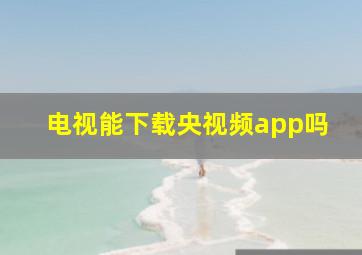 电视能下载央视频app吗