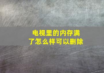 电视里的内存满了怎么样可以删除