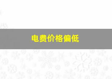 电费价格偏低