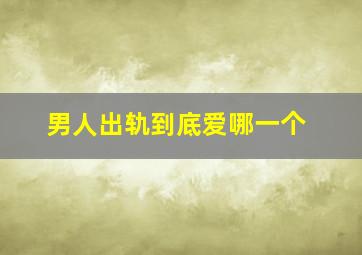 男人出轨到底爱哪一个