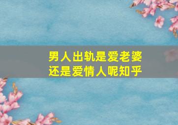 男人出轨是爱老婆还是爱情人呢知乎