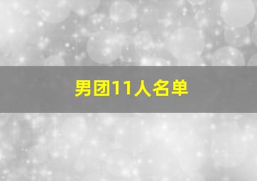 男团11人名单