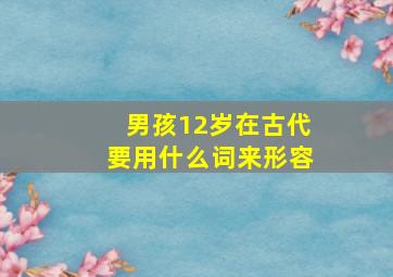 男孩12岁在古代要用什么词来形容