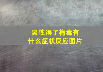 男性得了梅毒有什么症状反应图片