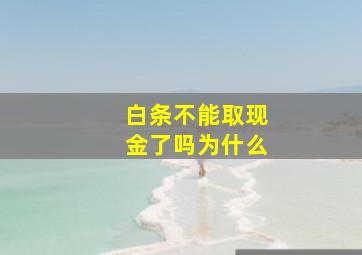 白条不能取现金了吗为什么