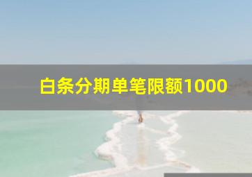 白条分期单笔限额1000