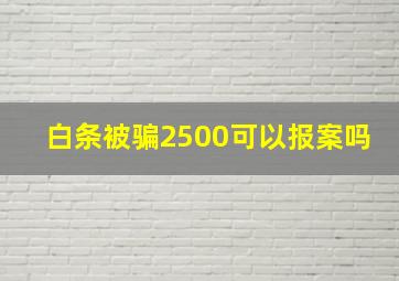 白条被骗2500可以报案吗