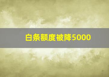 白条额度被降5000