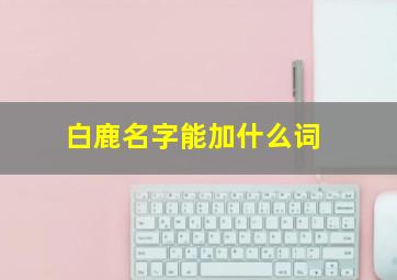 白鹿名字能加什么词