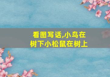 看图写话,小鸟在树下小松鼠在树上