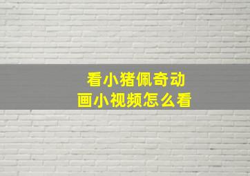 看小猪佩奇动画小视频怎么看