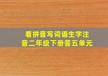 看拼音写词语生字注音二年级下册答五单元