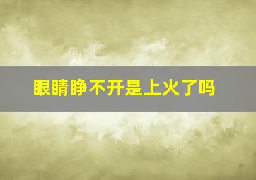 眼睛睁不开是上火了吗