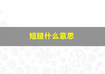 短腿什么意思